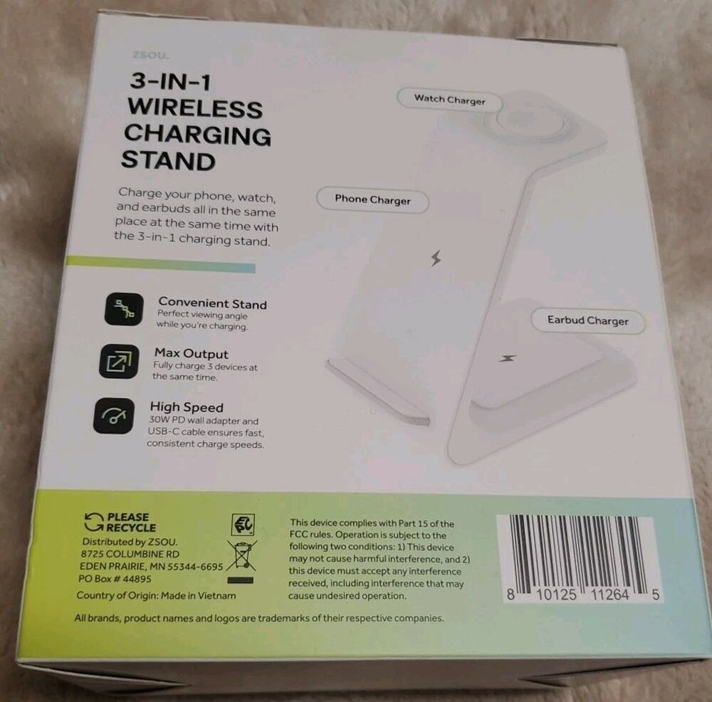 ZSOU 3-IN-1 Wireless Charging Stand